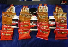 Partial view of my Jackpot Ultra 100 nutrition. T minus 6 days, 12 hrs & counting. Thanks to @baseperformance & @honeystinger for the supplements 🏽 and fuel! [instagram]