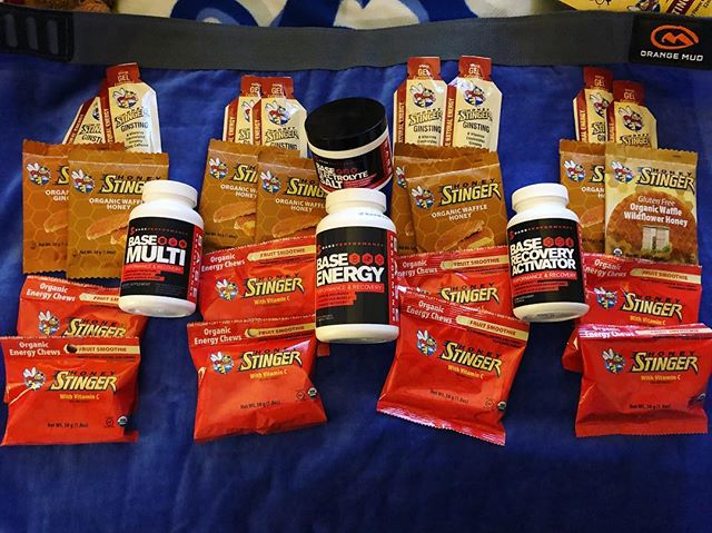 Partial view of my Jackpot Ultra 100 nutrition. T minus 6 days, 12 hrs & counting. Thanks to @baseperformance & @honeystinger for the supplements 🏽 and fuel! [instagram]