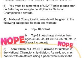 USATF has me like… Nope.  I’ve never been this excited about not competing (for AG at the USATF 100mi Championships, aka Jackpot Ultra!) #ijustwannafinish [instagram]