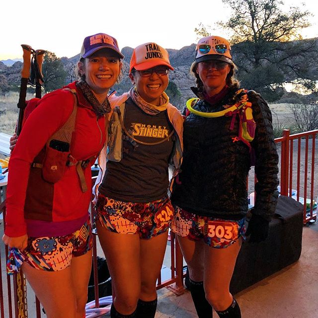 Waiting for the shuttle with these ladies... We matchy our drafty #boa shorts at #whiskeybasin57k [instagram]