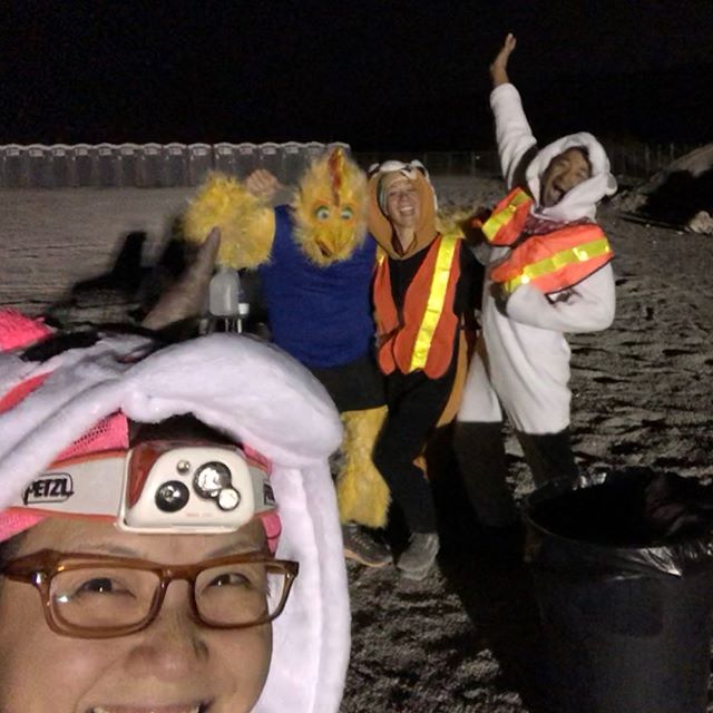 Good times volunteering with friends at @runrevel #mtcharleston starting at 4am thru 11:30am!  I feel like I did an ultra & all I did was fill water cups, hand them out to runners while yelling “WATER”  Does this count as “time on feet” training? [instagram]