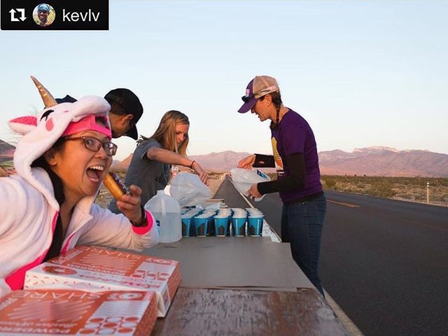 When you’re volunteering at the aid station but first... DOUGHNUTS (courtesy of @vegasultrarunner)  Photo credit: @kevlvphotography [instagram]