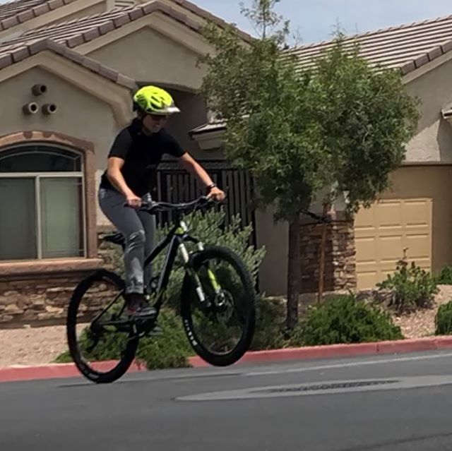 Learning how to bunny hop  Still trying to connect the two jumps together.  Have to watch @globalmountainbikenetwork How-To video again. Tshirt by @hutchsbicyclegarage 🏽#sundayfunday [instagram]