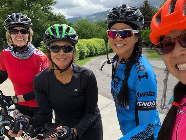 Utah day 2... Shake out ride, then lunch. A mini tour of downtown Logan, local bike shop shenanigans (just @vaunette ), more Swig cookies, Fiesta-themed dinner & then shopping! Tomorroz, our century ride! 🤣 [instagram]