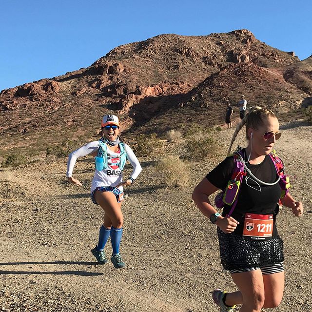 Spotted @vegasultrarunner on the course last Saturday, so naturally, I point out my shorts.  It was a great morning for a race! : @vegasultrarunner @kevlvphotography @snow_jess [instagram]