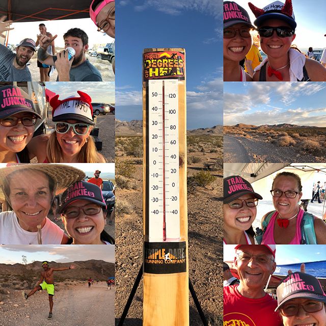 A wise Englishman once said, “If you're going through hell, keep going.” Well, I think I’ve had my fill of heat running. 3 races. 2 days. lol. Despite 100°++ temps, it was great fun! Plus, plenty of good vibes when you support local! Thanks to @battleborntiming @tripledareruns at Three Degrees of Hell! #trailrunningvegas [instagram]