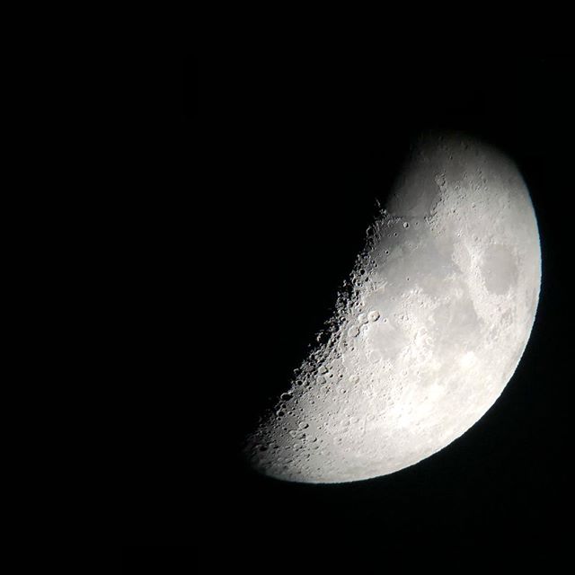 Apple really upped their game with the optical zoom on the iPhone X  jk. Moon view assisted by @celestron_telescopes [instagram]