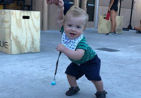 No CrossFit on Fridays so this was a flashback when Coaches Mack & @amybgearin joined us for a workout. #crossfitbaby [instagram]