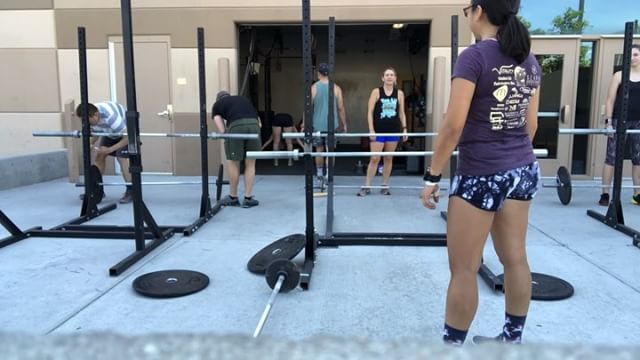 Last full week of Summer CrossFit and today was for Snatch! WOD timelapse of @rebeccarunstrails @gregorius2424 Sam, & me. You can kinda get a glimpse of the kickarse that is @kiplyn70 in the building #suncitycrossfit [instagram]