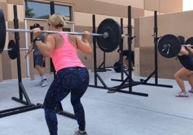 Today’s WOD was brought to you by the letter B— backsquats! 😬😎 Starring @rebeccarunstrails @brandy.lee.16 et al. #crossfit [instagram]