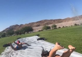 When the big kids go on the slip ‘n slide… 🤣 @kiplyn70 @spendl0ve @therealtonedeaf @thepfox [instagram]