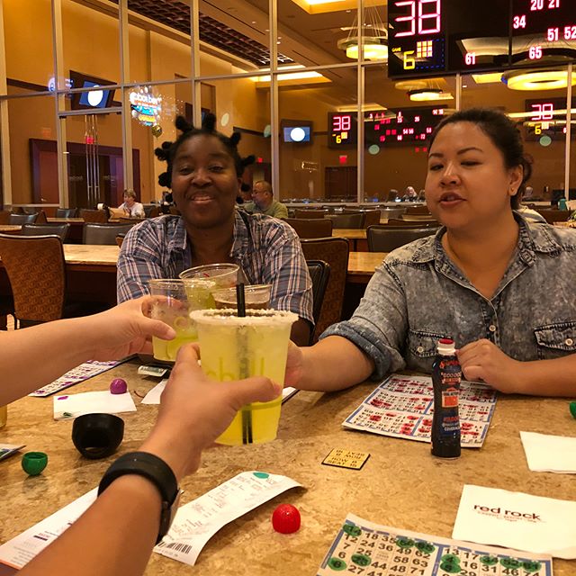 We didn’t win *any* of the games, but we were the happiest in the unusually quiet Bingo Hall  Also, @sharoool finally popped her Vegas Bingo  #ggph #goldengirls [instagram]