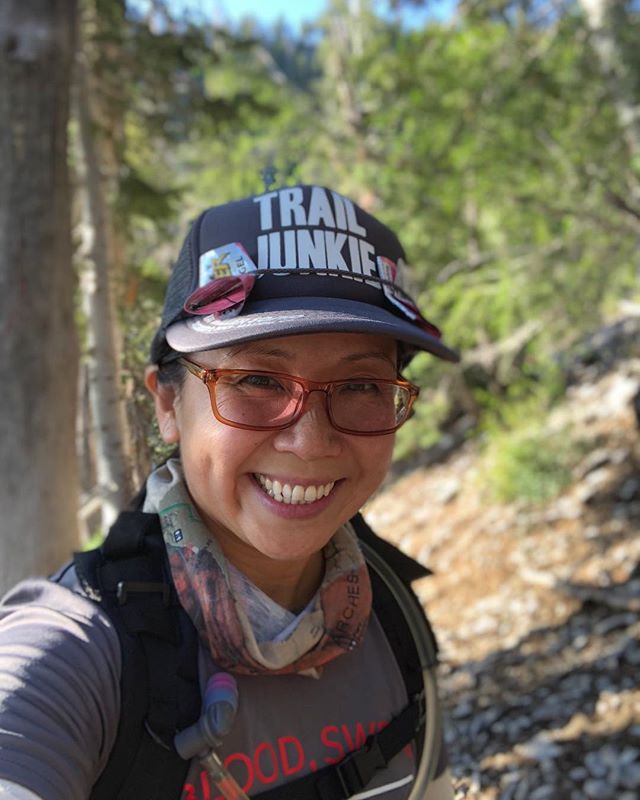 Dreaming about a Mt Charley ascent...#tbt Also, Trail Junkie trucker hats doubles as gel wrapper keeper! Pack it in, pack it out. #leavenotrace [instagram]