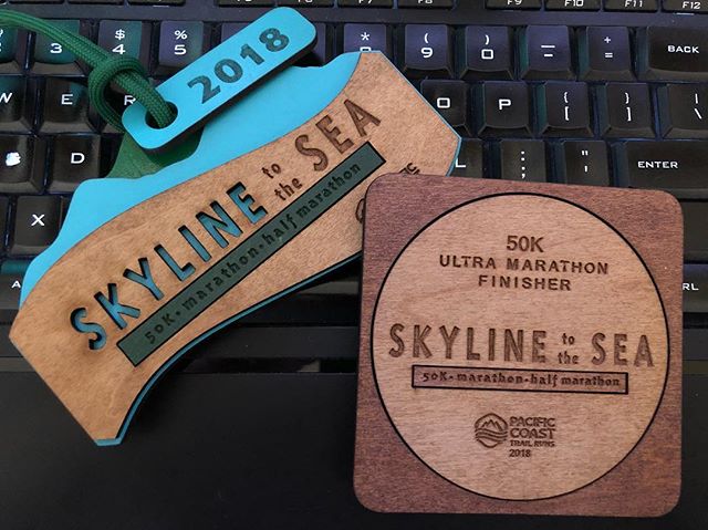 #medalMonday on another ultra. Skyline to the Sea did not disappoint with majestic views, amazing volunteers (thanks sis @runtricpa), fun climbs, and angry wasps! 🤣 Time well spent with Vegas Trail Junkies along with new friends made on the trail. Yes, wasp stings and bloat and all 🤣 [instagram]