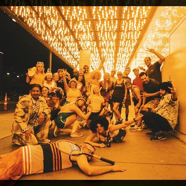 Sound. On. 🤣 Scenes from the Special #HoppyRunners night celebrating @heidi.dove @maiabirdygoat @rebeccarunstrails birfdays! Everyone lol [instagram]