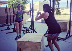 Today’s WOD was called Double Trouble. The box jump overs were the most fun.  #ouchies  @kirstenonthego [instagram]
