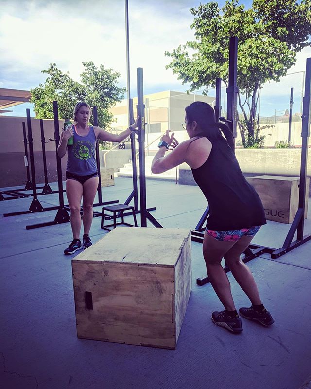 Today’s WOD was called Double Trouble. The box jump overs were the most fun.  #ouchies  @kirstenonthego [instagram]