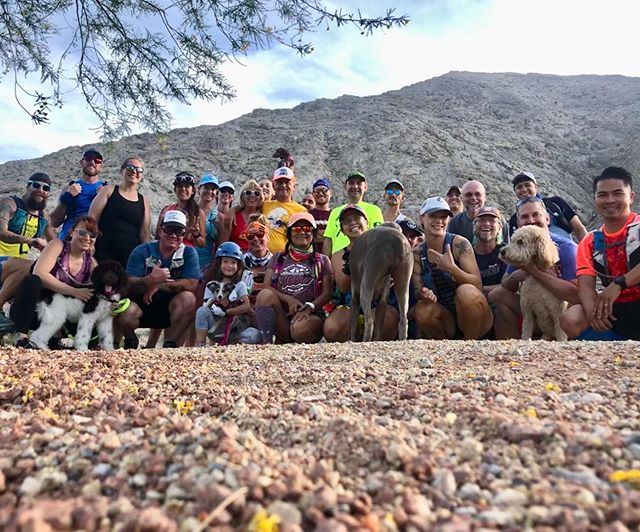 Monday night group at Lone Mountain! Kingston ran with Lily the amazing doxie most of the time & handled the 96°+ desert weather fairly well. Then he took a nap on our 3mi car ride home lol. [instagram]