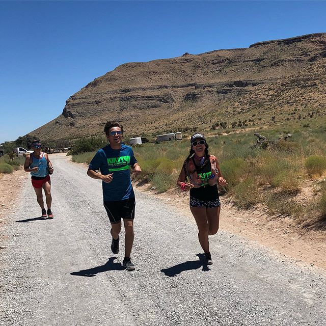 Happy birfday, @kirstenonthego! From Friday’s rope climb to burpees to Saturday’s 20+ miles in Vegas heat— you deffo needed all. the. (gluten-free) foods!  Thank You for letting us be a part of your party (& life in general lol) #trailrunner #ultrarunner #trailjunkie [instagram]