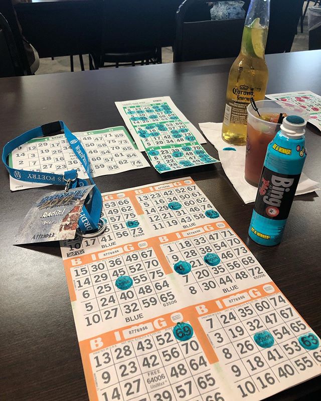 Lunch break at @wordcamplasvegas meant delicious lunch provided AND Bingo hall was on the same floor as conference 🏽🤣 @plazalasvegas Bingo was lucky for @shahsuken #winnerwinnerchikindinner #wordcamp #wordpress #lasvegas [instagram]