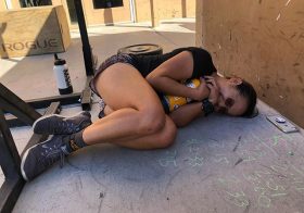 Post-WOD that was programmed by Coach @em_swen … I had to scale the last 2 rounds. #butdidyoudie #wthjusthappened #firebreather #fetalposition #crossfitgirls #boxesburpeesbikes [instagram]