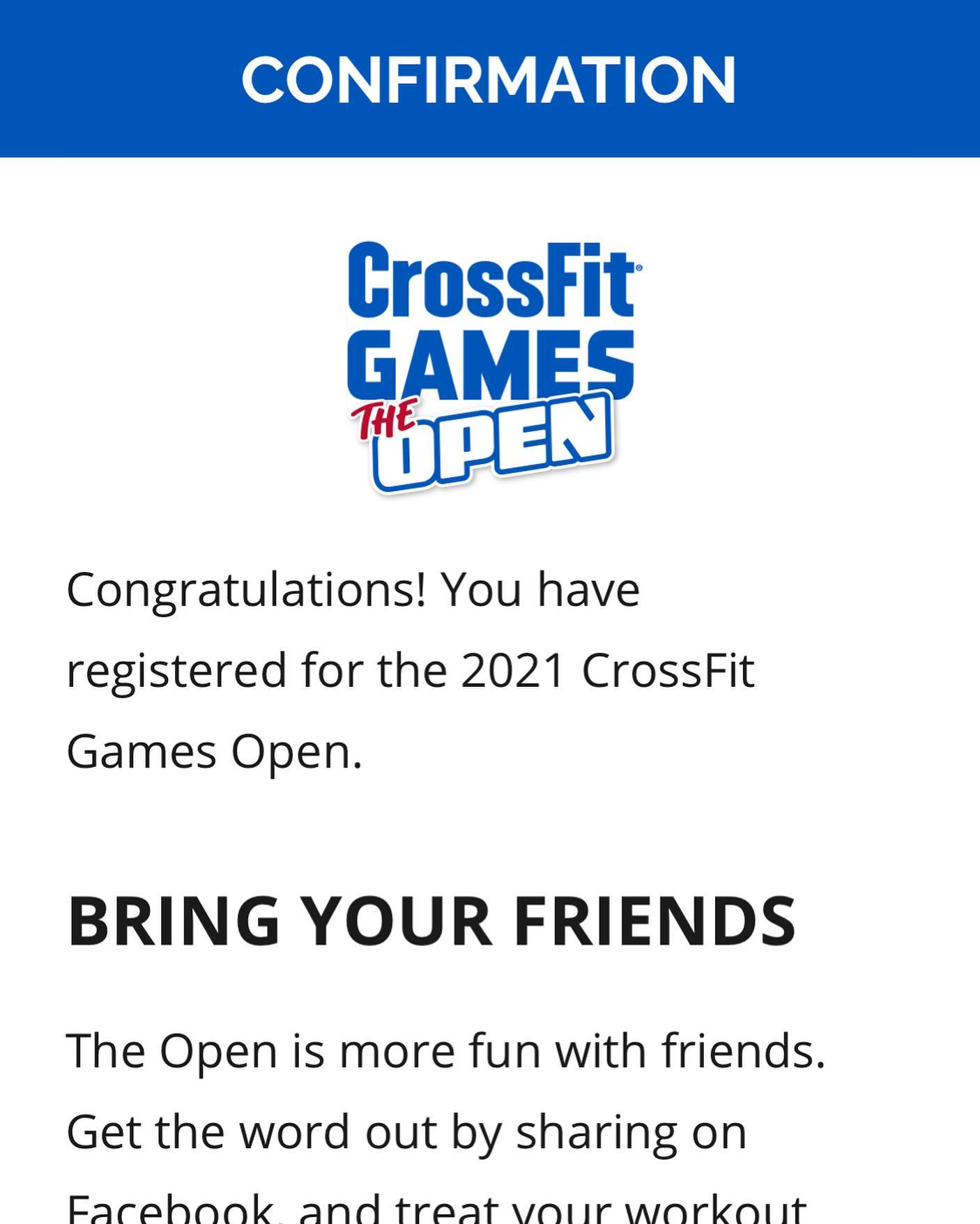 I have until March 11th to get some strength back. 😬 Wanna participate? *edit: all gone but DM me anyway lol* First 3 people who DM me get a free entry/registration code to 2021 @crossfitgames Open. 🏽#crossfit #crossfitgames #theopen #crossfitgirls #scaled [instagram]