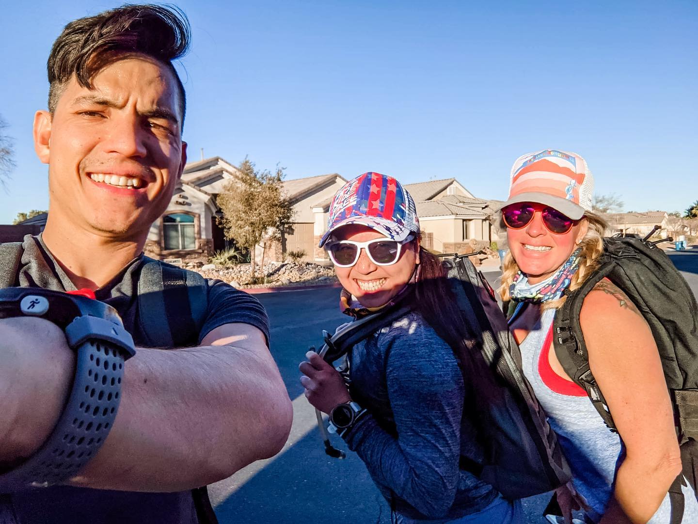 We ruck! 😎 Got the 4th and final 5-mile ruck in for the #GoRuckTribe February Challenge! @lvtrailjogger & @wining__runner set the pace so that we finished slightly faster than the previous ruck. We may have “jogged” the last mile w/ our 20lb #Rucker to make it 😬That explains why I was sore a day later (today). #goruck #ruckers #baseperformance #seekpain #goruckchallenge @lvtrailjogger [instagram]