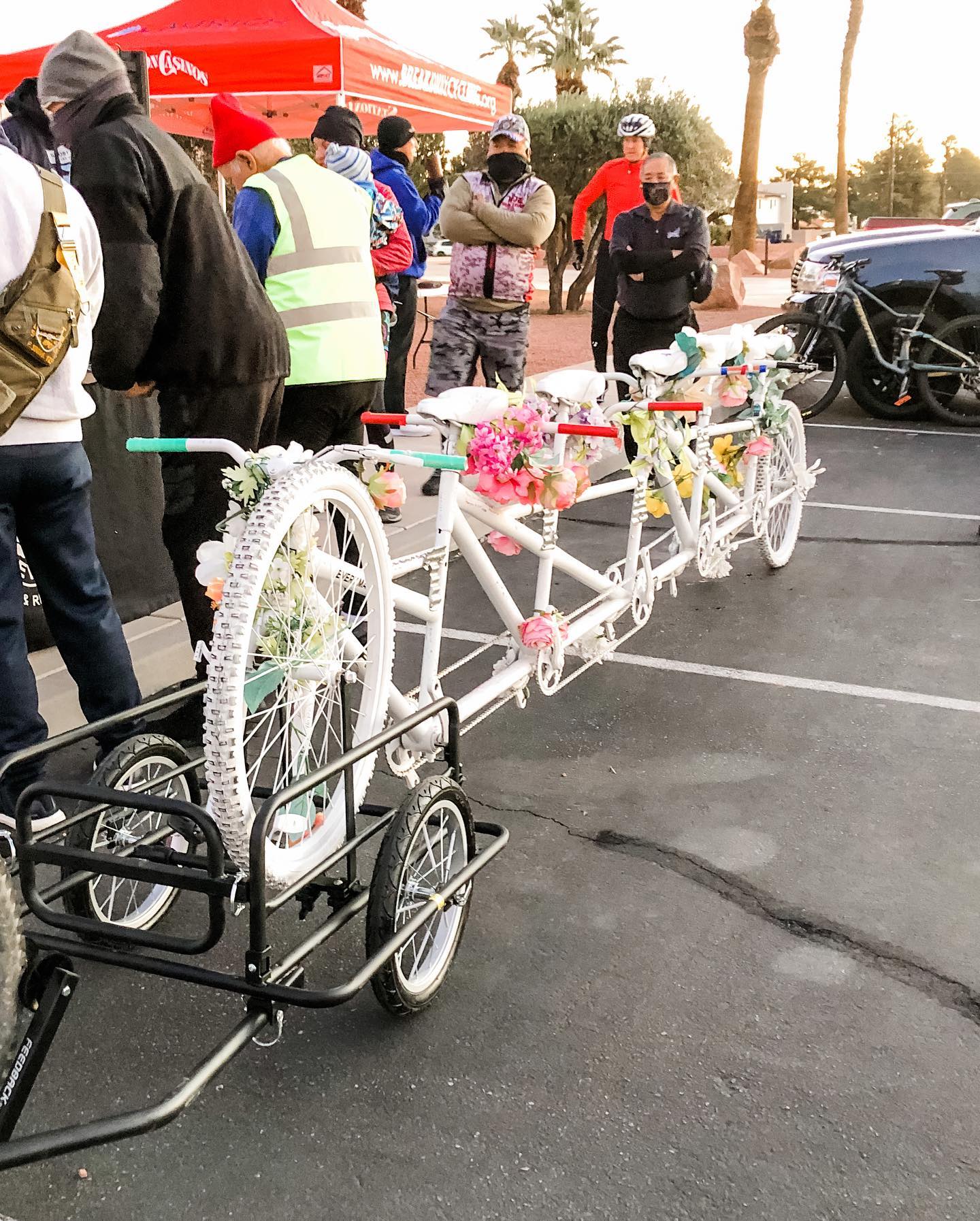 On Saturday, @snvbc organized the #TEAMG Memorial Ride with Metro PD Support Vehicles for the 5 mile course. It was a chilly morning (34°F / 1°C) but that didn’t stop over 300 riders from participating. It was both a memorial and a celebration of the 5 cyclists’ lives along with raising awareness on the road. 🏽 Thanks to SNVBC, Metro PD, @saveredrock , the sponsors, and others involved that continue to advocate for cyclist safety. 🏽#nomoreghostbikes #teamg #flofactoryteam #baseperformance #ghostbikes: @chaslansadventures @sasha8716 @gbhockey9 [instagram]